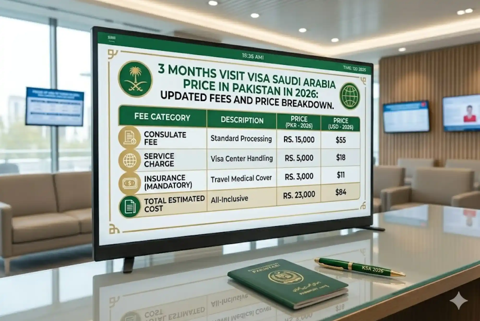 3 Months Visit Visa Saudi Arabia Price in Pakistan in 2026