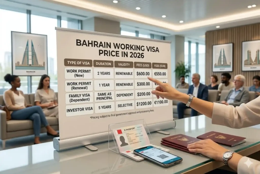 Bahrain Working Visa Price in 2026