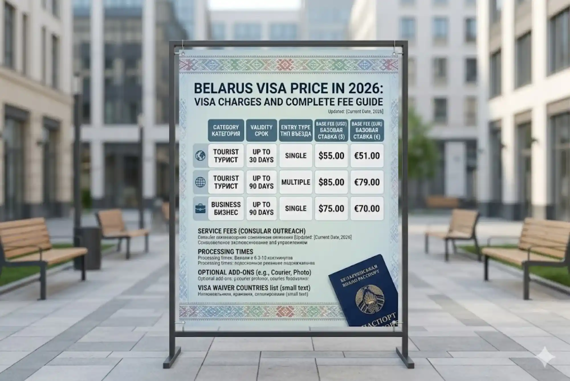 Belarus Visa Price in 2026